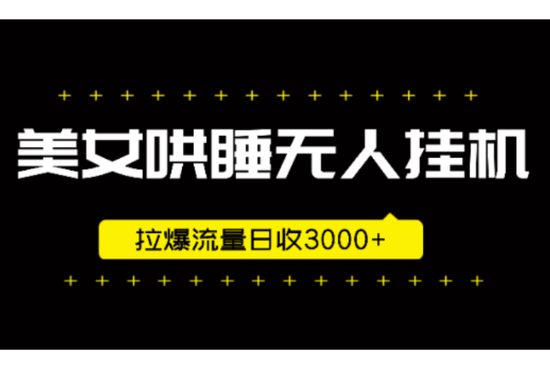 美女哄睡无人挂机 2.0，新手日收 3000 + 可落地实操