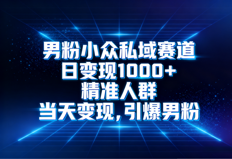 男粉私域日变现 1000+，精准引流玩法