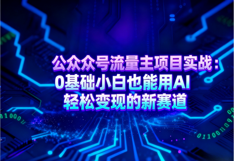 公众号流量主项目实战：0基础小白也能用AI轻松变现的新赛道：AI工具与实战技巧 - 平头哥科技网-平头哥科技网