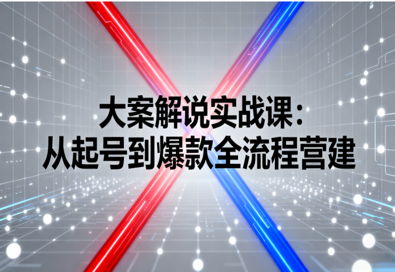 大案解说实战课：从起号到爆款全流程营建：AI工具与实战技巧 - 平头哥科技网-平头哥科技网