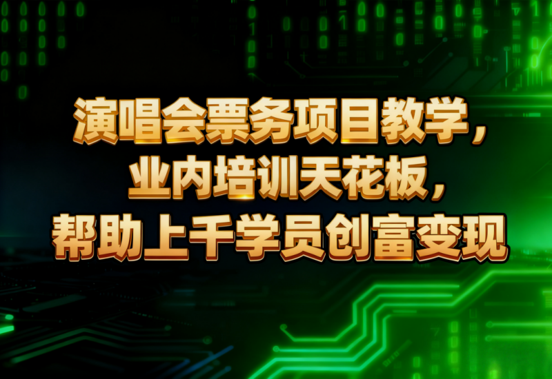 平头哥科技网 演唱会票务项目教学 创富变现