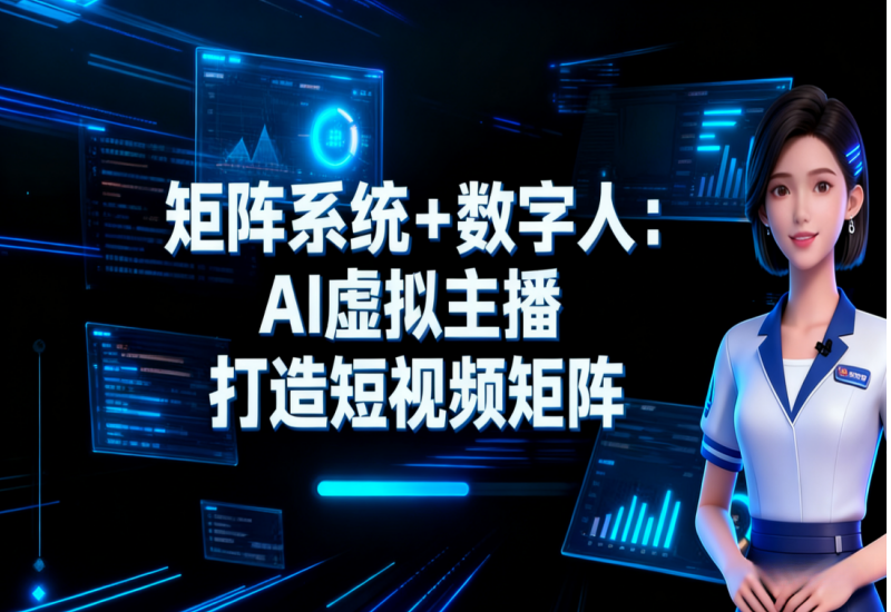 矩阵系统 + 数字人：AI虚拟主播打造短视频矩阵，实现一人运营千号内容工厂：AI工具与实战技巧 - 平头哥科技网-平头哥科技网