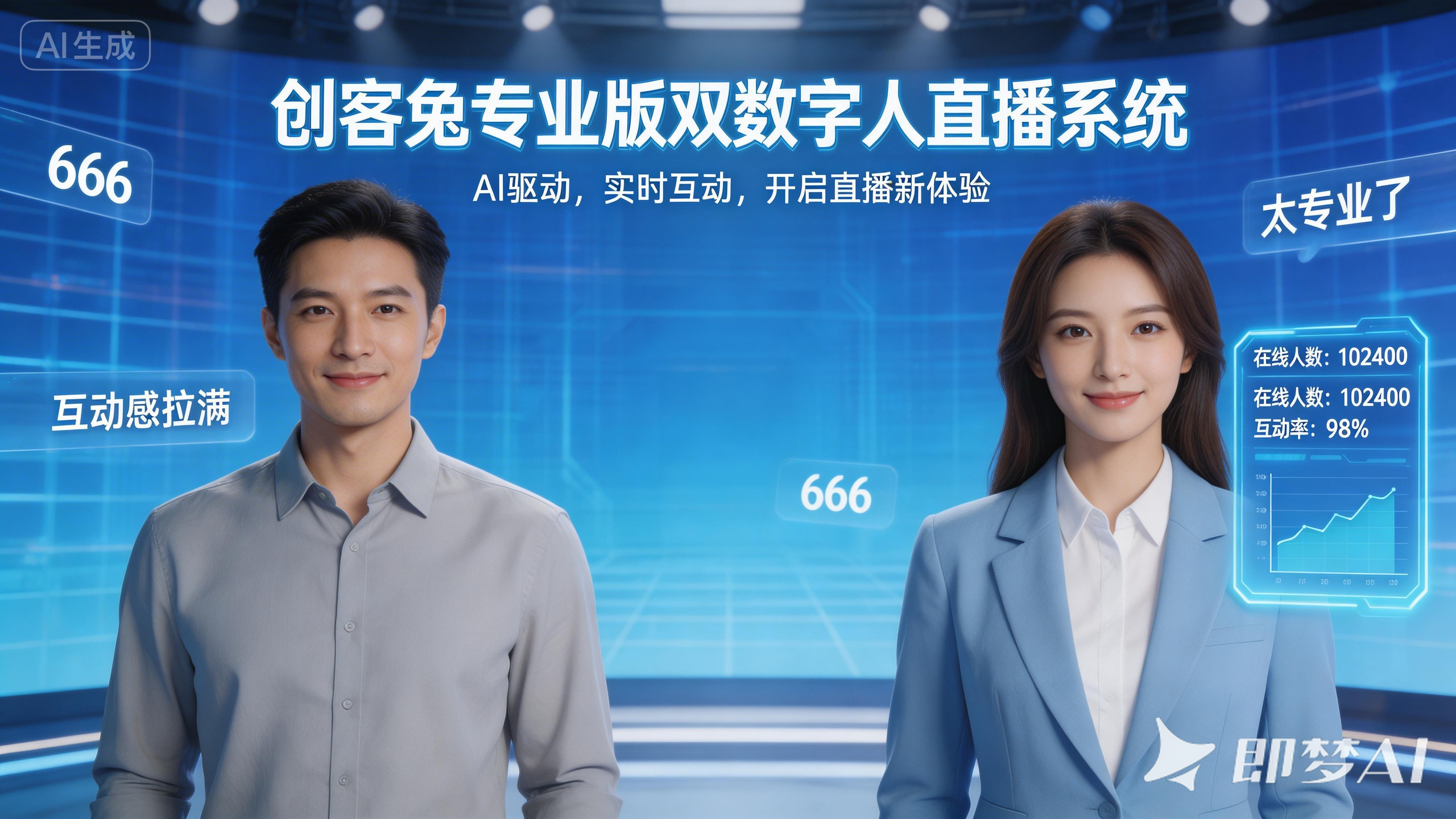 创客兔专业版双数字人直播系统年卡-平头哥科技网