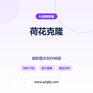 荷花克隆工具:爆款图文创作神器,让你的效率提升 10 倍!(十万算力套餐)限时特价